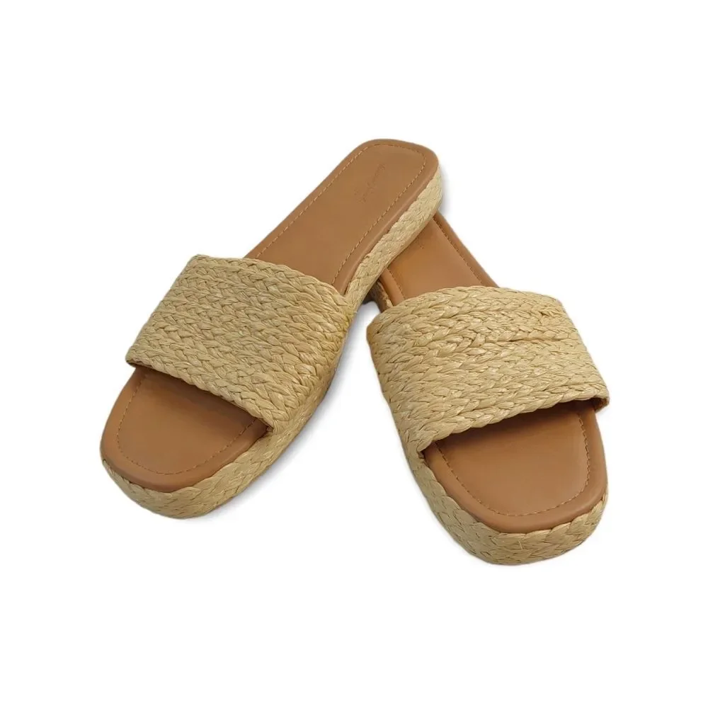 Universal Thread Women's Mardi Raffia Platform Sandals Size 11. - Picture 7 of 11